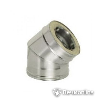 Дымоход Дымок Колено 45° с изоляцией 0,8 мм. OТFR45 200/280 в Орле