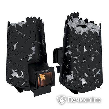 Дровяная печь-каменка GrillD Dubravo 180 long black в Орле