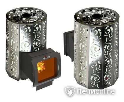 Дровяная печь-каменка GrillD Violet window long Max Жадеит 100 в Орле