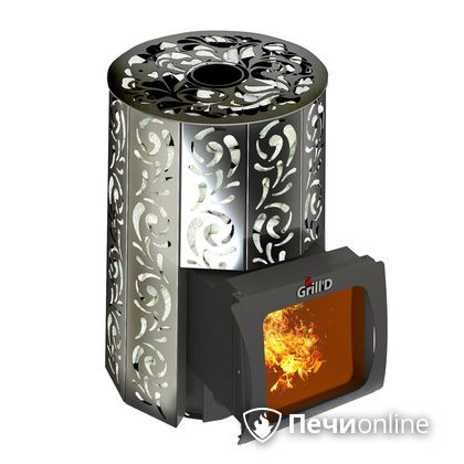 Дровяная печь-каменка GrillD Violet window short Max Жадеит 80 в Орле