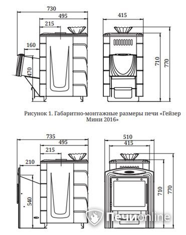 Дровяная банная печь TMF Гейзер Мини 2016 Inox ДА ЗК ТО терракота в Орле