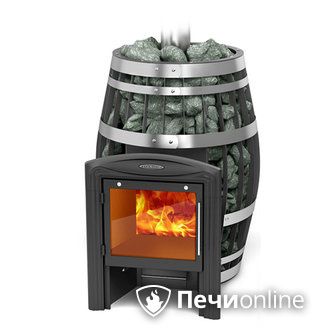 Дровяная банная печь TMF Саяны XXL 2015 Carbon Витра с закрытой каменкой и теплообменником в Орле