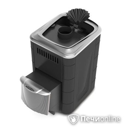 Дровяная банная печь TMF Гейзер Мини 2016 Carbon закрытая каменка нержавеющая дверь антрацит в Орле