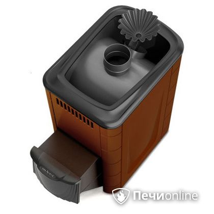 Дровяная банная печь TMF Ангара 2012 Carbon с закрытой каменкой дверь антрацит терракота в Орле
