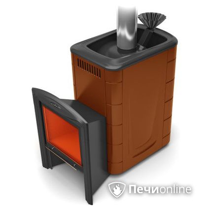 Дровяная банная печь TMF Гейзер 2014 Inox Витра  Терракота в Орле