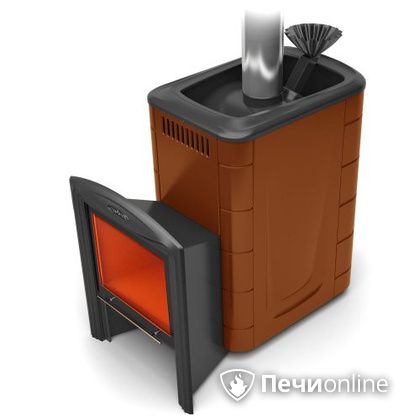Дровяная банная печь TMF Гейзер 2014 Carbon Витра терракота в Орле