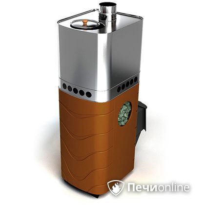 Дровяная банная печь TMF Бирюса 2013 Carbon терракота с закрытой каменкой в Орле